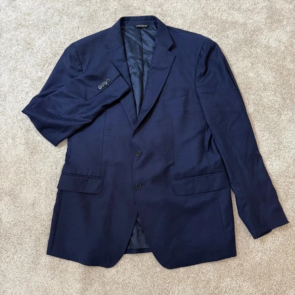 Saks Fifth Avenue Ermenegildo Zegna Heritage Navy Blazer Sport Coat Italy 44‎